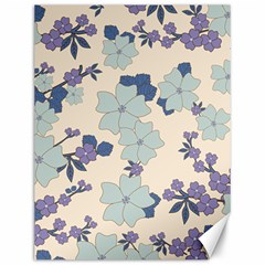 Vintage Floral Blue Pattern Canvas 12  X 16  by snowwhitegirl