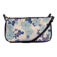 Vintage Floral Blue Pattern Shoulder Clutch Bag by snowwhitegirl