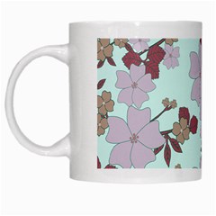 Vintage Floral Lilac Pattern White Mugs by snowwhitegirl