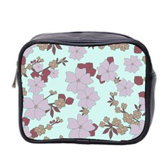 Vintage Floral Lilac Pattern Mini Toiletries Bag (two Sides) by snowwhitegirl