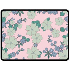 Vintage Floral Lilac Pattern Pink Fleece Blanket (large)  by snowwhitegirl