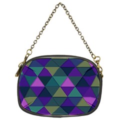 Blue Geometric Chain Purse (two Sides)