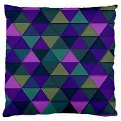 Blue Geometric Standard Flano Cushion Case (one Side)