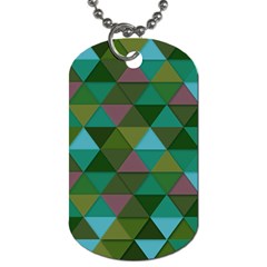 Green Geometric Dog Tag (Two Sides)