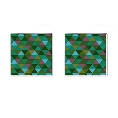 Green Geometric Cufflinks (square) by snowwhitegirl