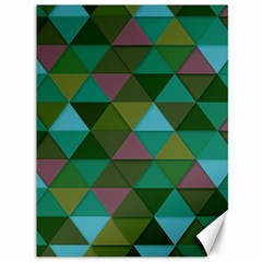 Green Geometric Canvas 36  X 48 