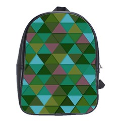 Green Geometric School Bag (large)