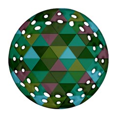 Green Geometric Round Filigree Ornament (two Sides) by snowwhitegirl