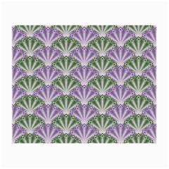 Vintage Scallop Violet Green Pattern Small Glasses Cloth by snowwhitegirl