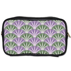 Vintage Scallop Violet Green Pattern Toiletries Bag (one Side) by snowwhitegirl