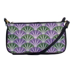 Vintage Scallop Violet Green Pattern Shoulder Clutch Bag