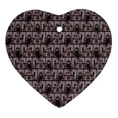 Gothic Church Pattern Heart Ornament (two Sides) by snowwhitegirl