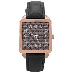 Gothic Church Pattern Rose Gold Leather Watch  by snowwhitegirl