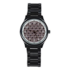 Gothic Church Pattern Stainless Steel Round Watch