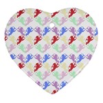 Colorful Cherubs White Heart Ornament (Two Sides) Back