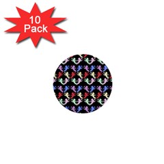 Colorful Cherubs Black 1  Mini Buttons (10 pack) 