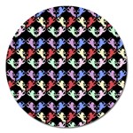 Colorful Cherubs Black Magnet 5  (Round) Front