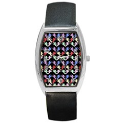 Colorful Cherubs Black Barrel Style Metal Watch