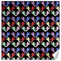 Colorful Cherubs Black Canvas 20  x 20 