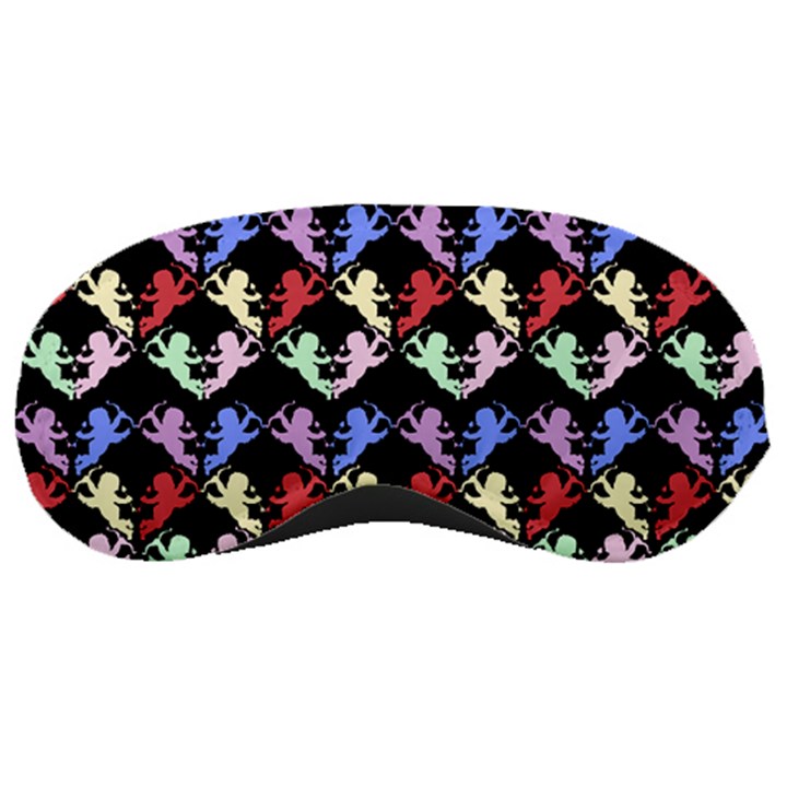 Colorful Cherubs Black Sleeping Masks