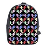 Colorful Cherubs Black School Bag (XL) Front