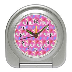 Colorful Cherubs Pink Travel Alarm Clock