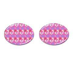 Colorful Cherubs Pink Cufflinks (oval)