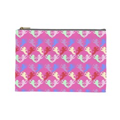 Colorful Cherubs Pink Cosmetic Bag (large) by snowwhitegirl