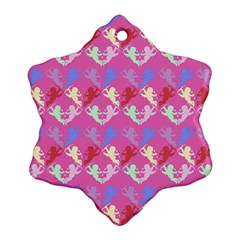 Colorful Cherubs Pink Ornament (snowflake) by snowwhitegirl