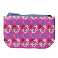 Colorful Cherubs Pink Large Coin Purse