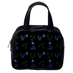 Gothic Girl Rose Black Pattern Classic Handbag (one Side)