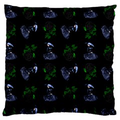 Gothic Girl Rose Black Pattern Large Cushion Case (one Side) by snowwhitegirl