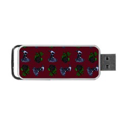 Gothic Girl Rose Red Pattern Portable Usb Flash (two Sides) by snowwhitegirl