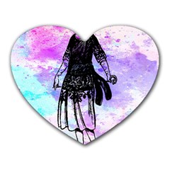 Vintage Girl Abstract Watercolor Heart Mousepads