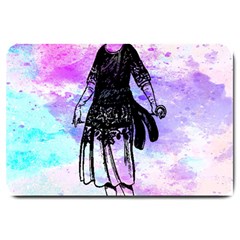 Vintage Girl Abstract Watercolor Large Doormat  by snowwhitegirl