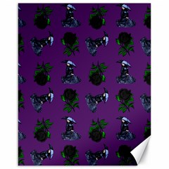 Gothic Girl Rose Purple Pattern Canvas 16  X 20 