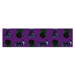 Gothic Girl Rose Purple Pattern Satin Scarf (oblong)