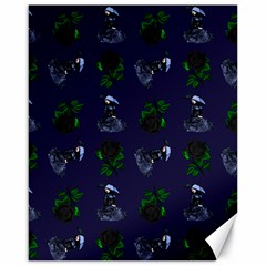 Gothic Girl Rose Blue Pattern Canvas 16  X 20 