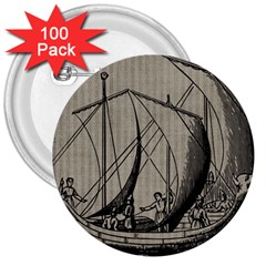 Vintage Ship 3  Buttons (100 Pack)  by snowwhitegirl