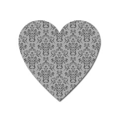 Victorian Paisley Grey Heart Magnet