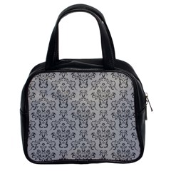 Victorian Paisley Grey Classic Handbag (two Sides)