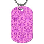 Victorian Paisley Pink Dog Tag (One Side) Front