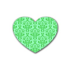 Victorian Paisley Green Heart Coaster (4 Pack)  by snowwhitegirl