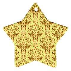 Victorian Paisley Yellow Star Ornament (two Sides)