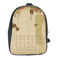 Flapper Lady Vintage School Bag (large)