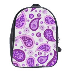 Retro Paisley Purple School Bag (large)