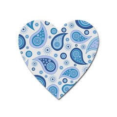Retro Paisley Blue Heart Magnet
