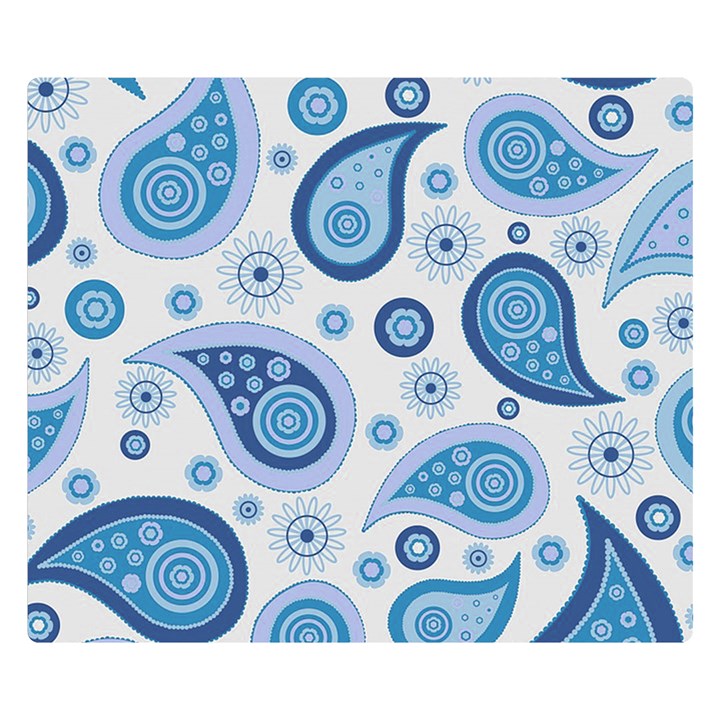 Retro Paisley Blue Double Sided Flano Blanket (Small) 