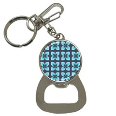 Retro Flower Blue Bottle Opener Key Chains