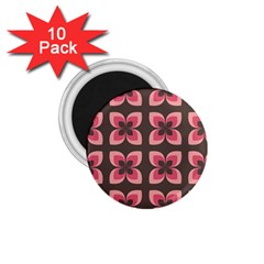 Retro Flower Pink Brown 1 75  Magnets (10 Pack)  by snowwhitegirl